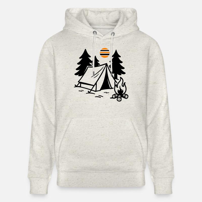 Tente Feu de camp Camping - Sweat à capuche bio CRUISER Stanley/Stella Unisexe - beige chiné