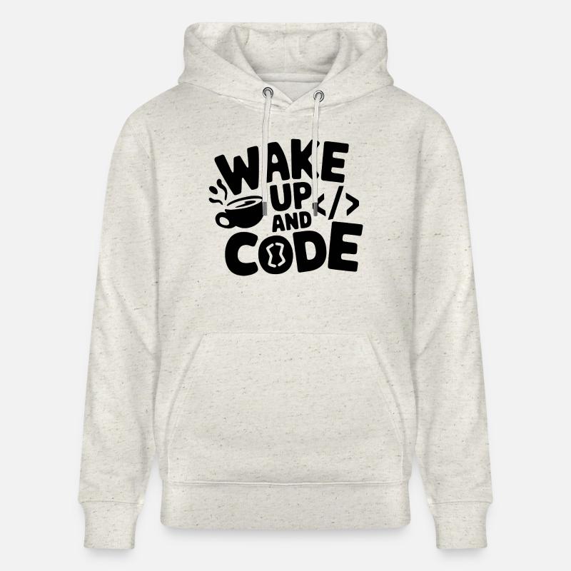 Réveillez-vous et codez - Sweat à capuche bio CRUISER Stanley/Stella Unisexe - beige chiné