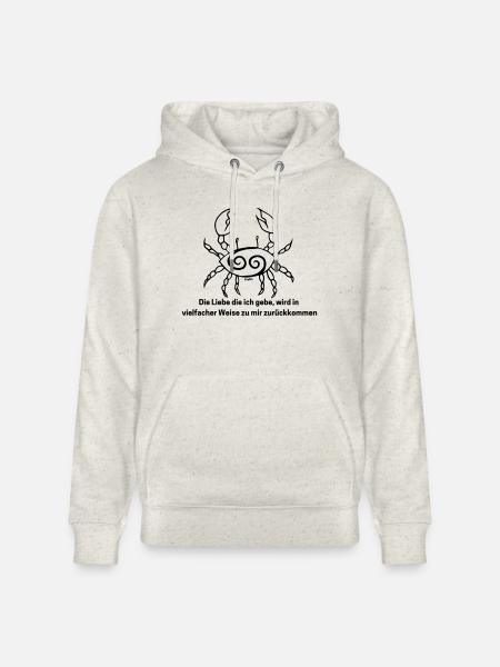 Sternzeichen Krebs - Stanley/Stella Unisex Bio-Hoodie CRUISER  - Beige meliert