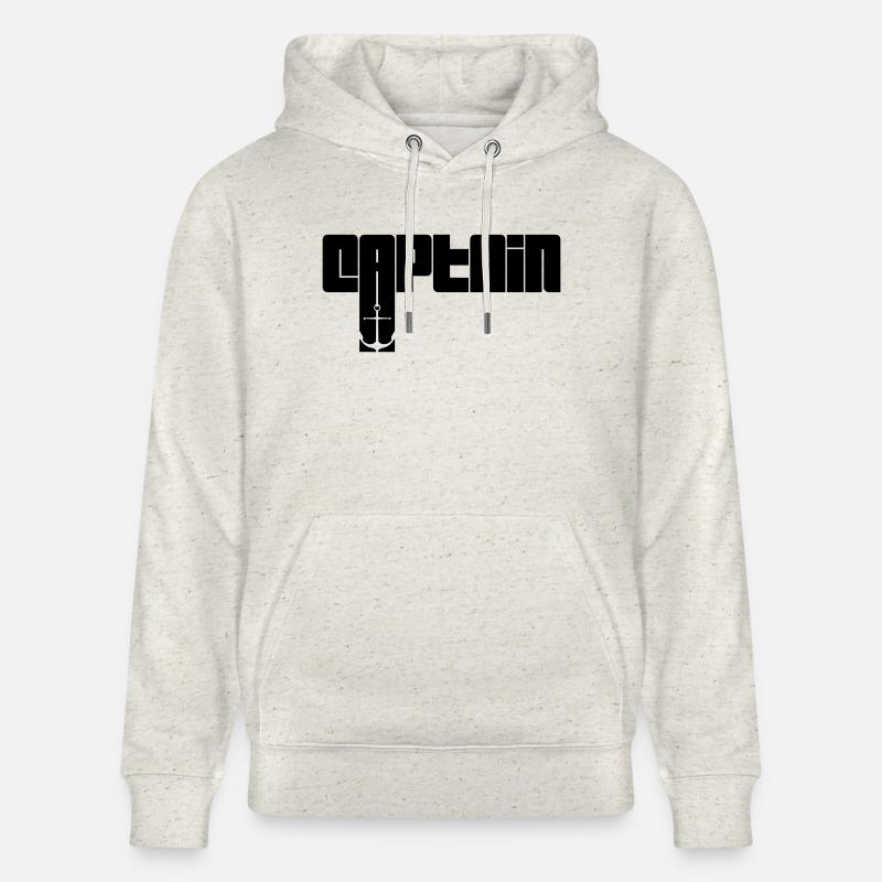 Text Captain Logo - Stanley/Stella Unisex Bio-Hoodie CRUISER - Beige meliert