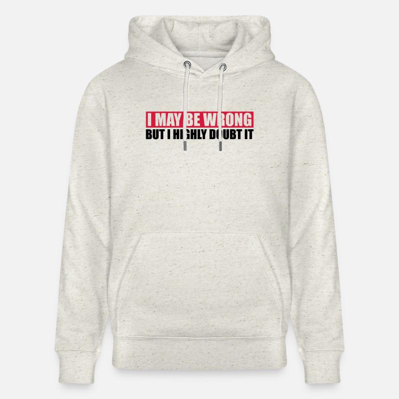 I may be wrong - Stanley/Stella Unisex Bio-Hoodie CRUISER  - Beige meliert