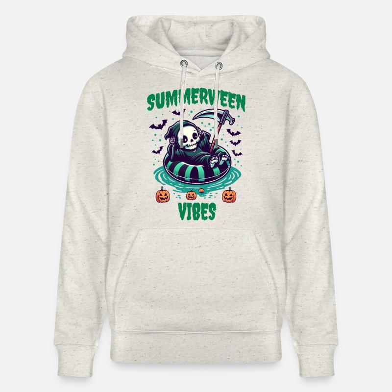 Summerween Vibes mit Sensenmann - Stanley/Stella Unisex Bio-Hoodie CRUISER  - Beige meliert