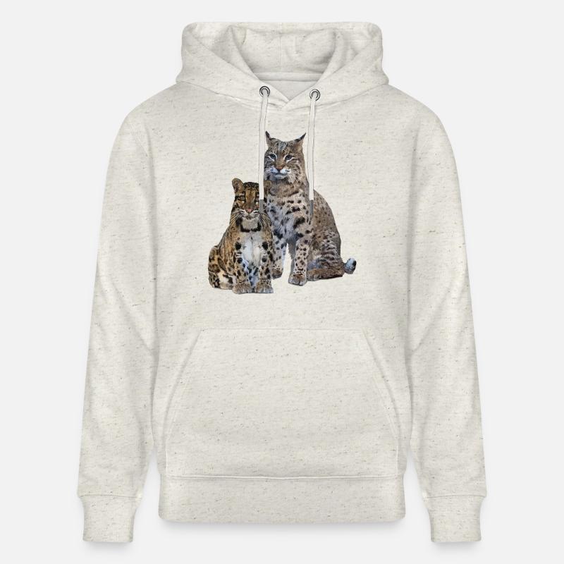 Panthère nébuleuse et lynx - Sweat à capuche bio CRUISER Stanley/Stella Unisexe - beige chiné