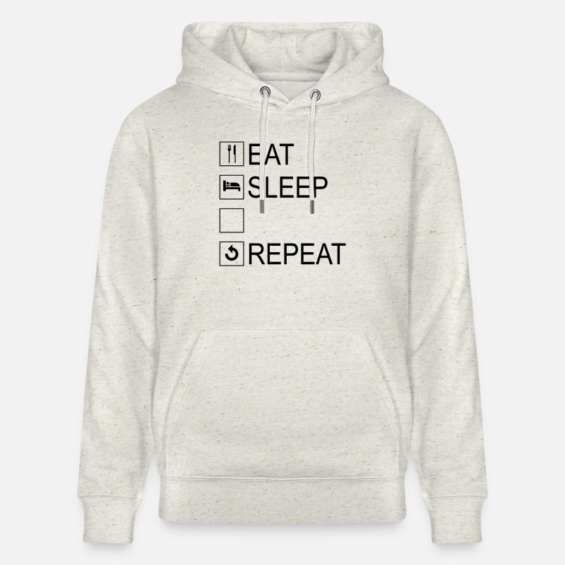 Modèle Eat Sleep Repeat - Sweat à capuche bio CRUISER Stanley/Stella Unisexe - beige chiné