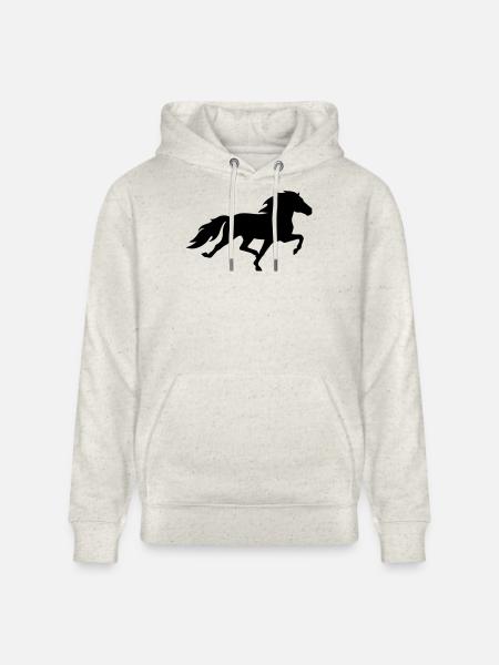 Islandpferd im Rennpass - Stanley/Stella Unisex Bio-Hoodie CRUISER - Beige meliert