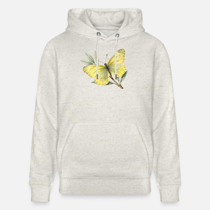 Papillon citron (Gonepteryx rhamni) - Sweat à capuche bio CRUISER Stanley/Stella Unisexe - beige chiné