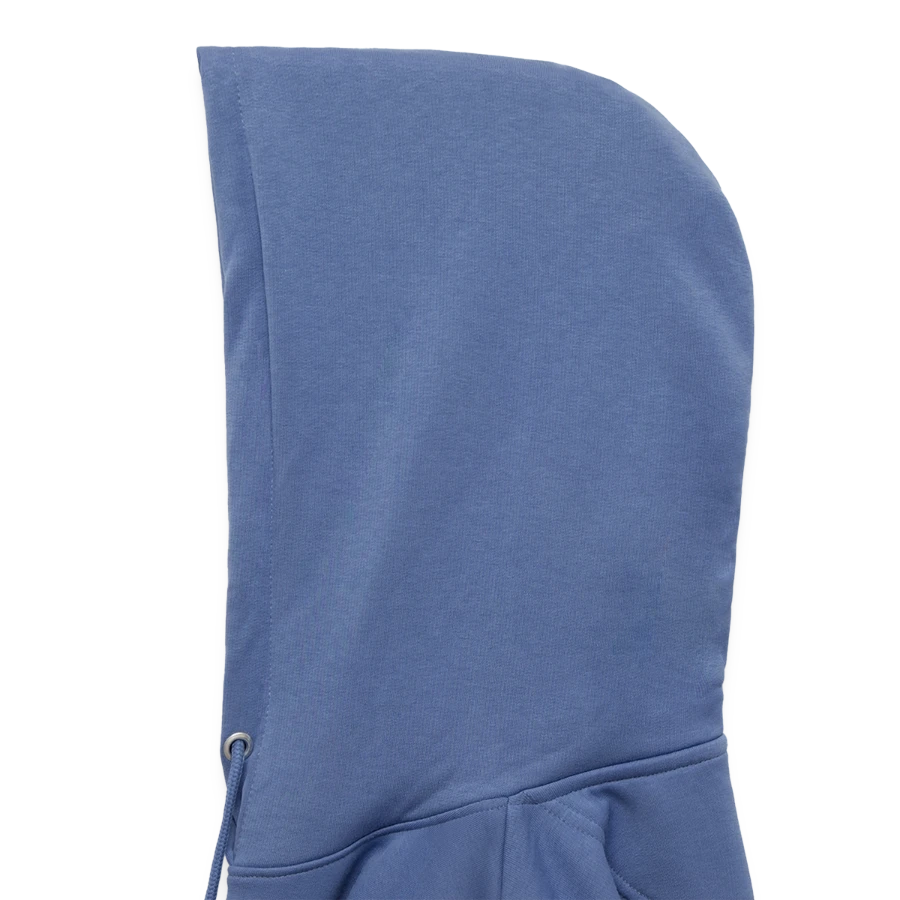 Pompeii badge on a stanley/stella cruiser unisex organic hoodie, bright blue, hood left