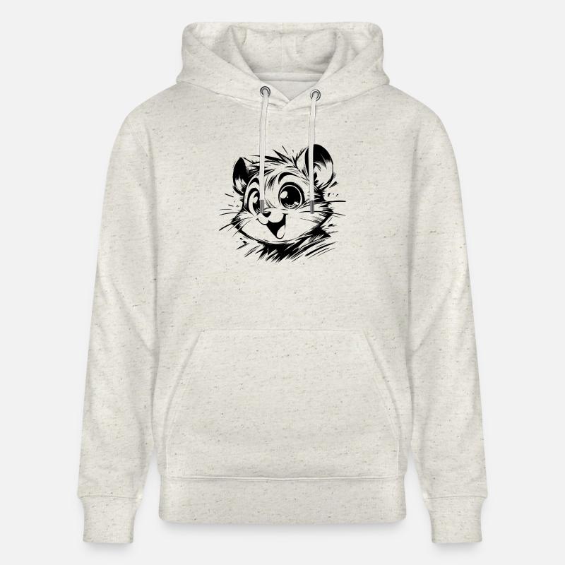 Dessins de hamster d’enfants joyeux - Sweat à capuche bio CRUISER Stanley/Stella Unisexe - beige chiné