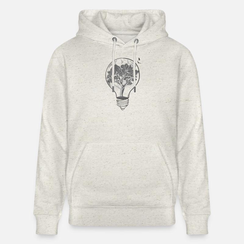 Lightbulb Arbres Noir Blanc - Sweat à capuche bio CRUISER Stanley/Stella Unisexe - beige chiné