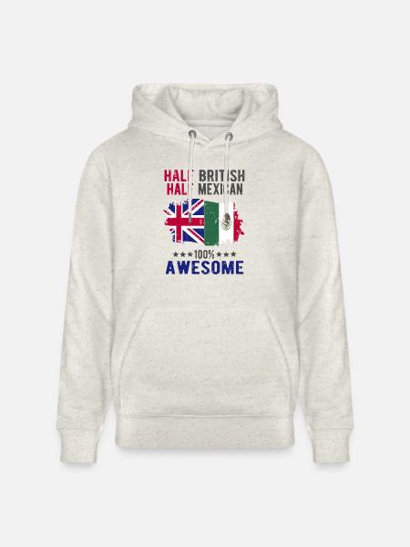 Half British Half Mexican - Stanley/Stella CRUISER Unisex Organic Hoodie - heather oatmeal