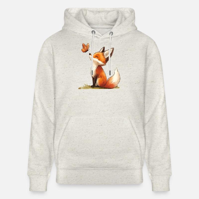 Renard avec papillon - Sweat à capuche bio CRUISER Stanley/Stella Unisexe - beige chiné
