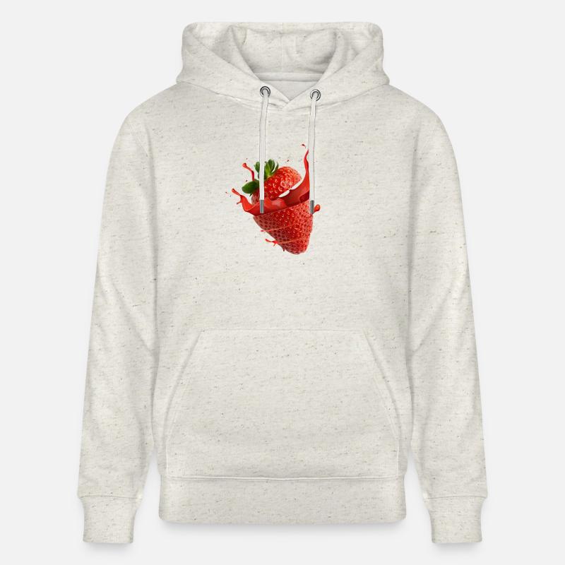 Fraise avec éclaboussure - Sweat à capuche bio CRUISER Stanley/Stella Unisexe - beige chiné