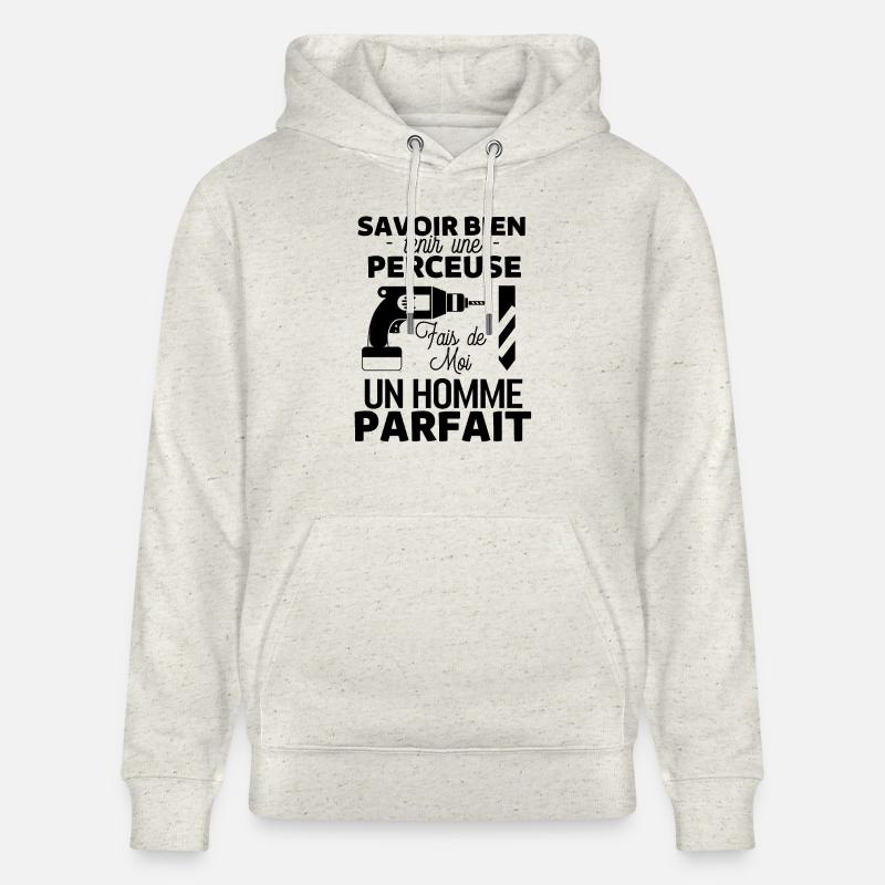 Perceuse percer charpentier - Sweat à capuche bio CRUISER Stanley/Stella Unisexe - beige chiné