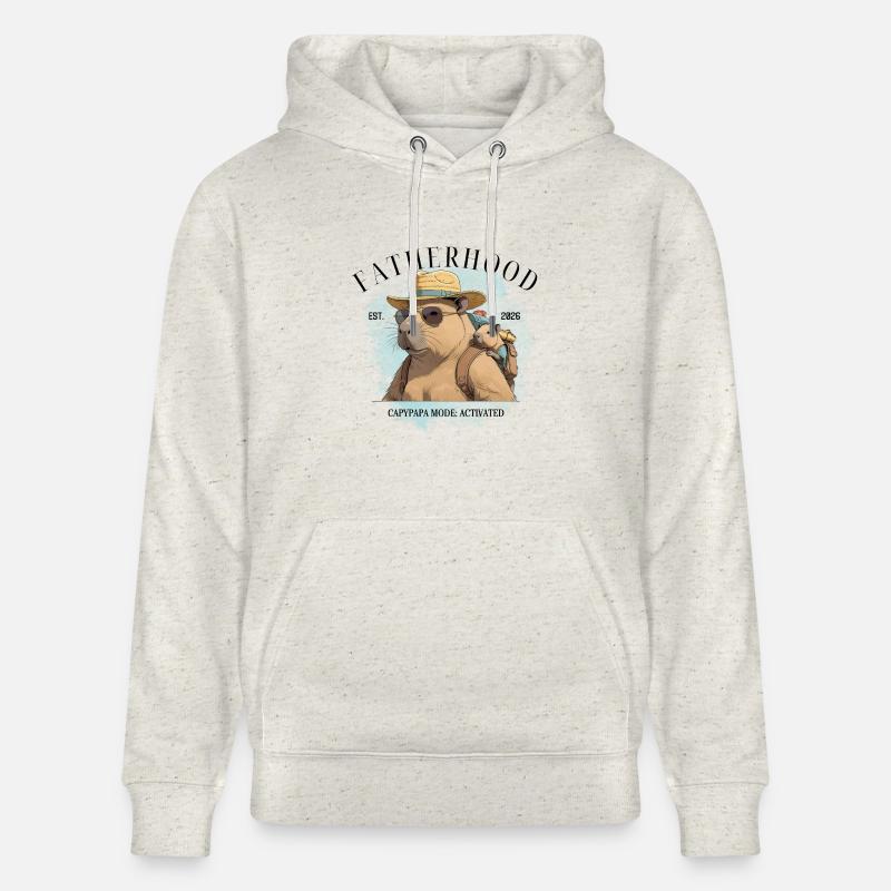 Paternité – Mode Capypapa : Activé - Sweat à capuche bio CRUISER Stanley/Stella Unisexe - beige chiné