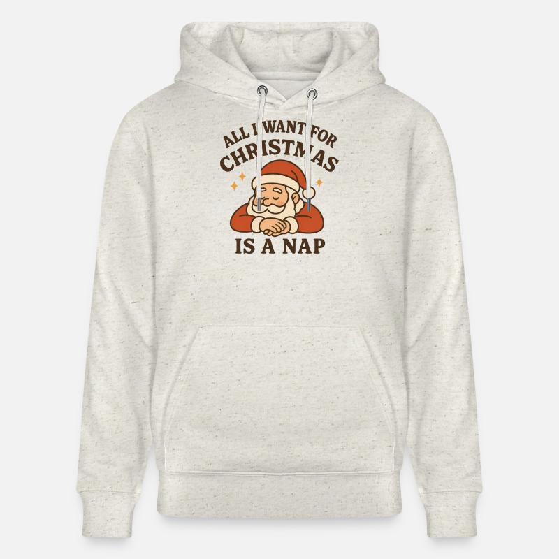 Noël confortable Santa Nap - Sweat à capuche bio CRUISER Stanley/Stella Unisexe - beige chiné