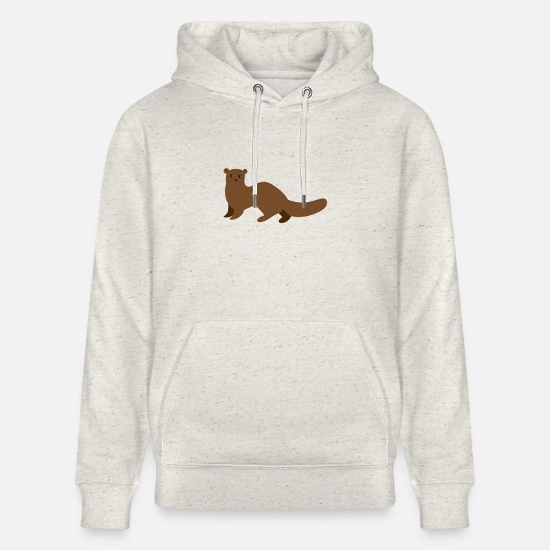 Brauner Mungo Wiesel oder Hermelin - Stanley/Stella Unisex Bio-Hoodie CRUISER  - Beige meliert