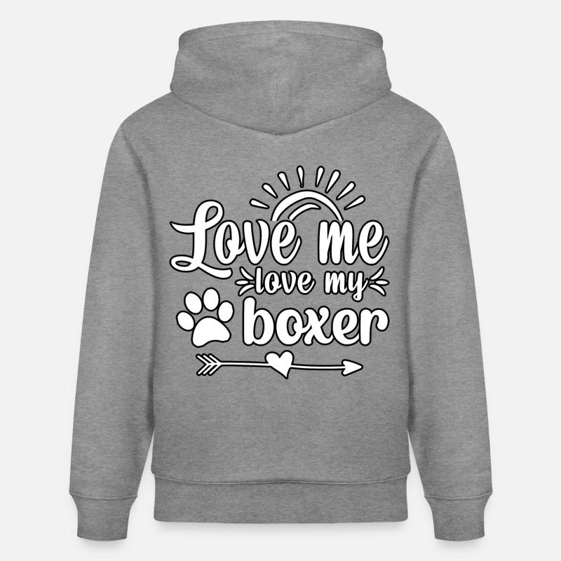 Aime-moi aime mon boxer - Sweat à capuche bio CRUISER Stanley/Stella Unisexe - gris clair marbré