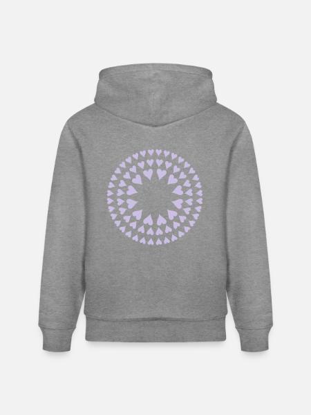 Heart - Mandala - Stanley/Stella CRUISER Unisex Organic Hoodie - slub heather grey