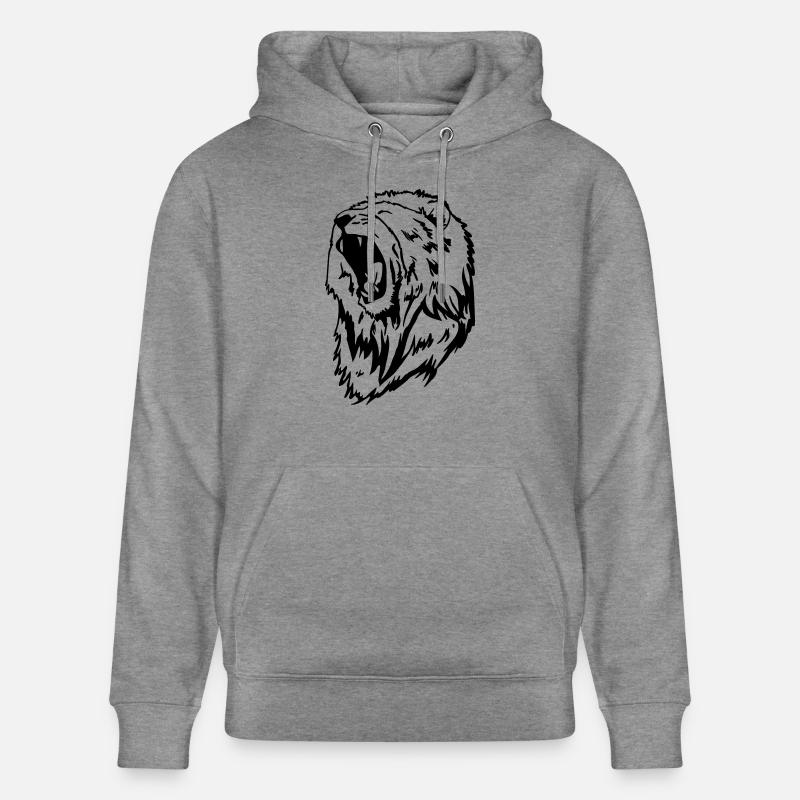une tête de lion - Sweat à capuche bio CRUISER Stanley/Stella Unisexe - gris clair marbré