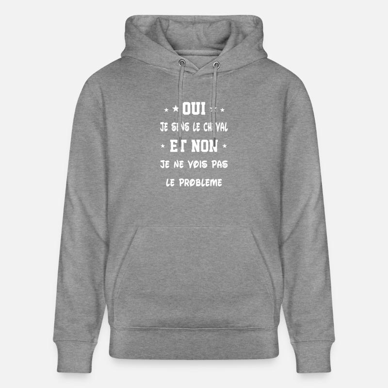 Oui je sens le cheval - Sweat à capuche bio CRUISER Stanley/Stella Unisexe - gris clair marbré
