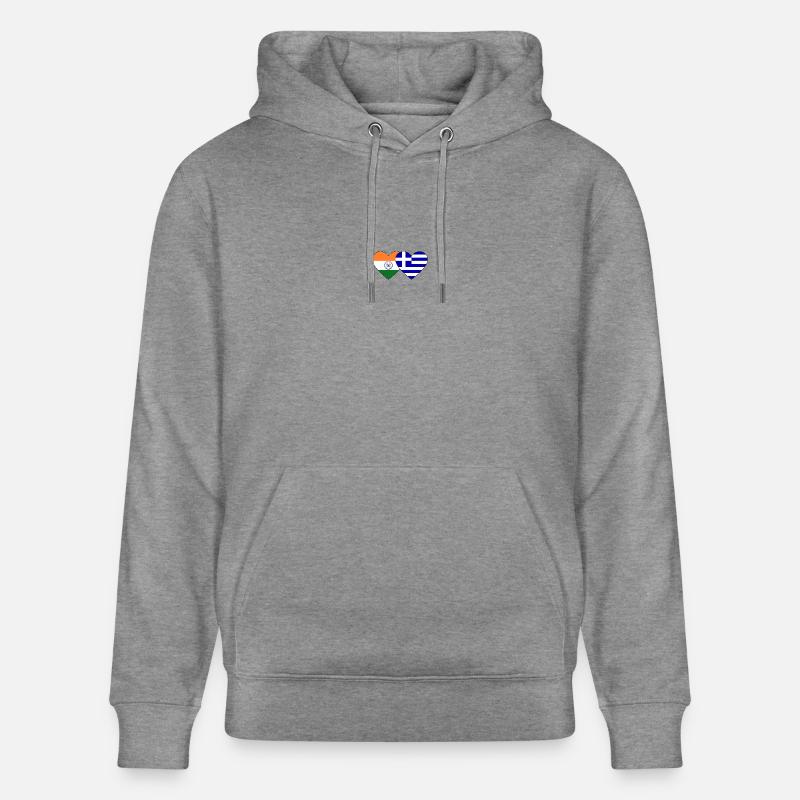 Inde Grèce Drapeau Coeur - Sweat à capuche bio CRUISER Stanley/Stella Unisexe - gris clair marbré
