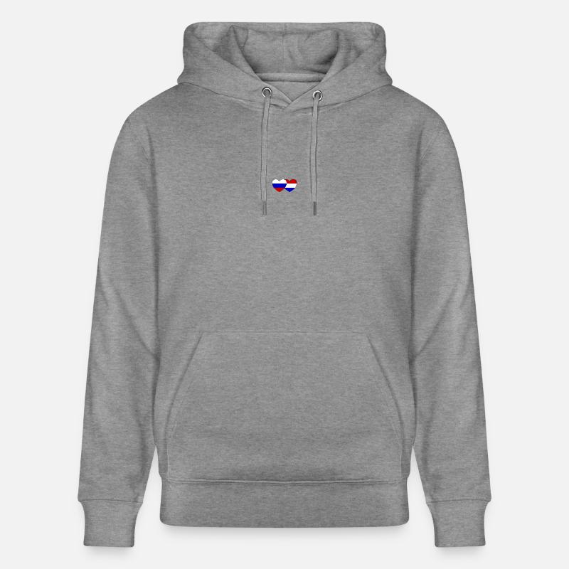 Russie Drapeau Hollande Coeur - Sweat à capuche bio CRUISER Stanley/Stella Unisexe - gris clair marbré