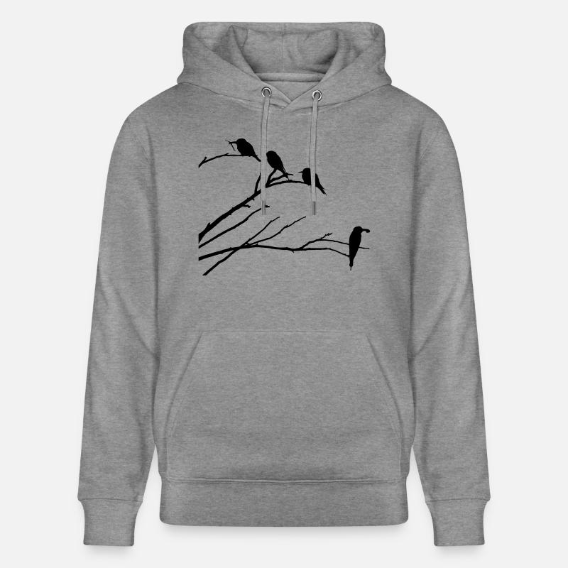 Oiseaux sur la branche - Sweat à capuche bio CRUISER Stanley/Stella Unisexe - gris clair marbré