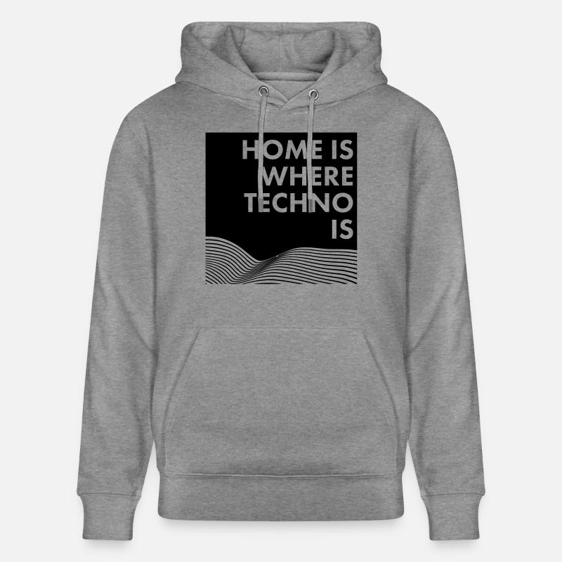 HOME IS WHERE TECHNO IS - Sweat à capuche bio CRUISER Stanley/Stella Unisexe - gris clair marbré