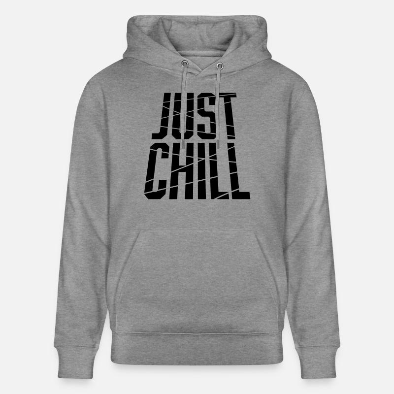Just Chill Text Logo - Sweat à capuche bio CRUISER Stanley/Stella Unisexe - gris clair marbré
