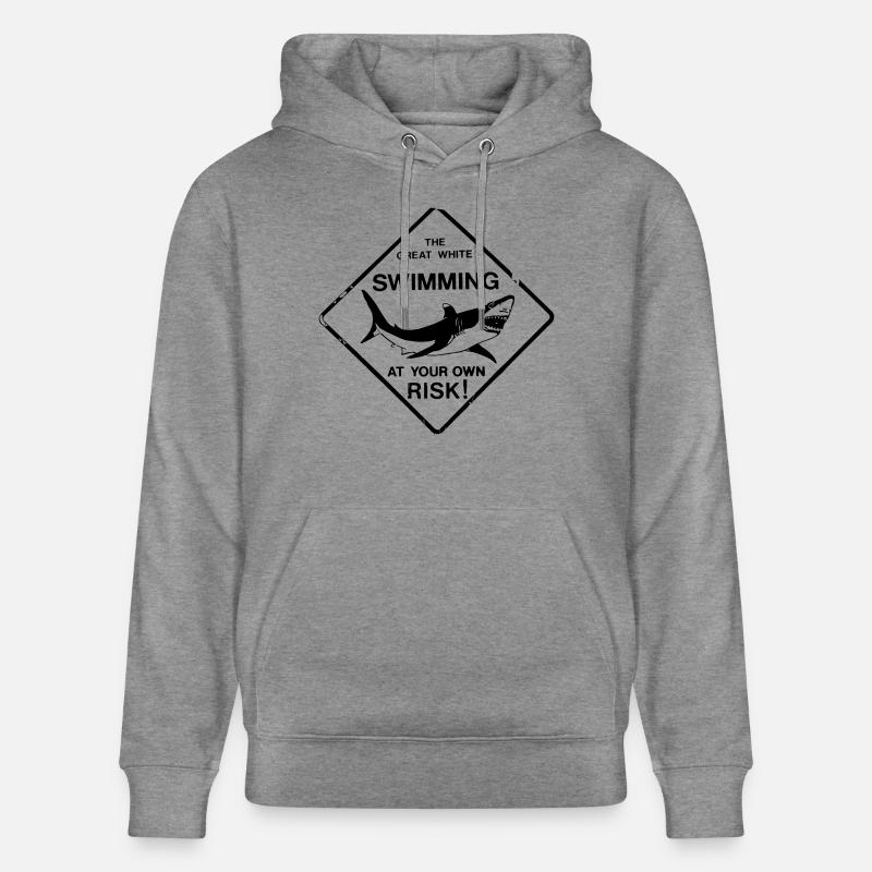 Requin blanc Great White - Sweat à capuche bio CRUISER Stanley/Stella Unisexe - gris clair marbré