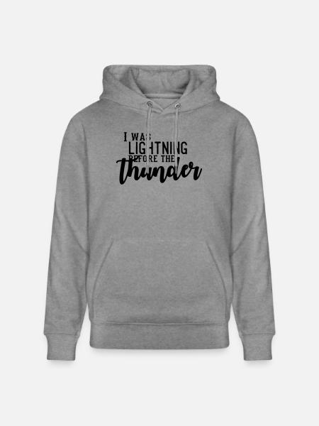 I Was Lightning Before The Thunder - Stanley/Stella Uniseks bio-hoodie CRUISER  - lichtgrijs gemarmerd