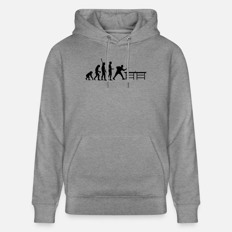 evolution_table_tennis_a - Sweat à capuche bio CRUISER Stanley/Stella Unisexe - gris clair marbré