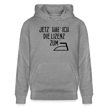LIZENZ ZUM BÜGELN - Stanley/Stella Unisex Bio-Hoodie CRUISER  - Hellgrau marmoriert - Vorne - Alina (178cm) & Michal (187cm)