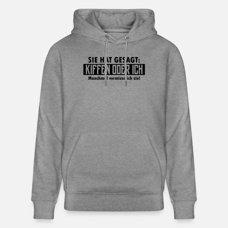 kiffen oder ich - Stanley/Stella Unisex Bio-Hoodie CRUISER  - Hellgrau marmoriert