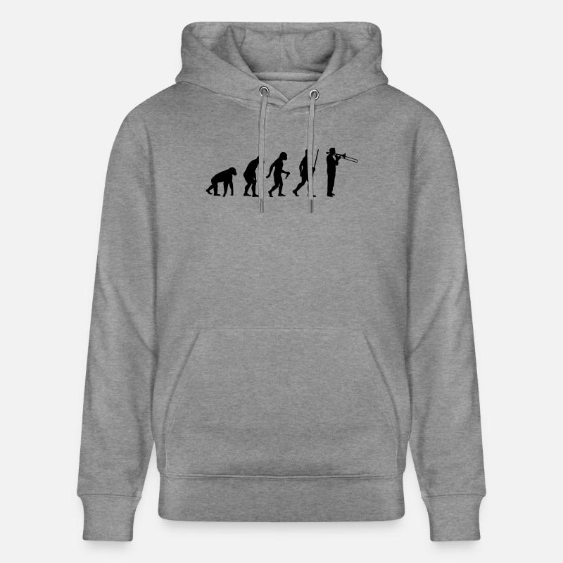 Trombone Evolution - Stanley/Stella Unisex Bio-Hoodie CRUISER  - Hellgrau marmoriert