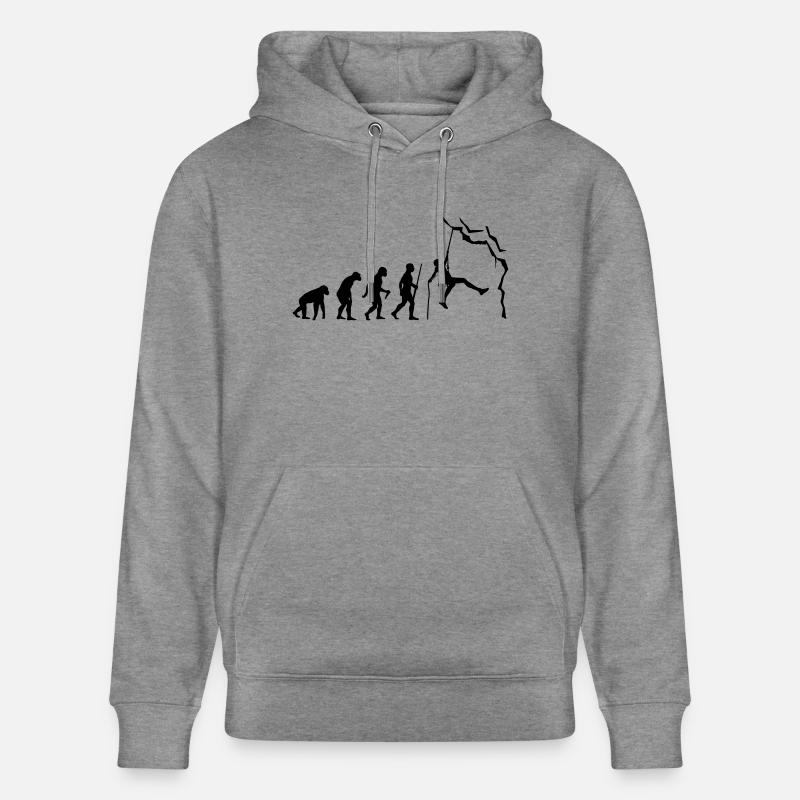 Climbing evolution - Stanley/Stella Unisex Bio-Hoodie CRUISER  - Hellgrau marmoriert