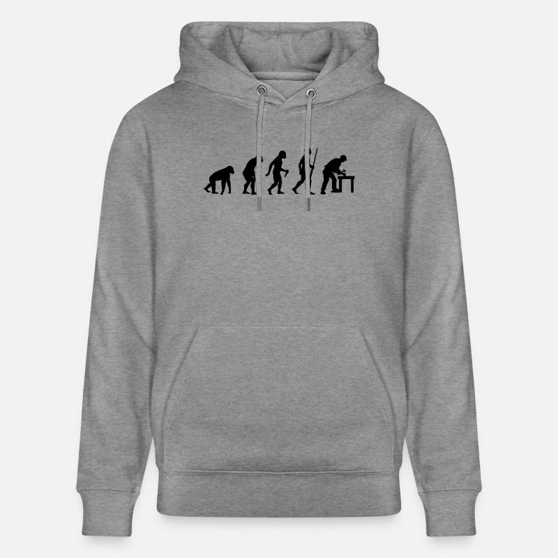 L'évolution des menuisiers - Sweat à capuche bio CRUISER Stanley/Stella Unisexe - gris clair marbré