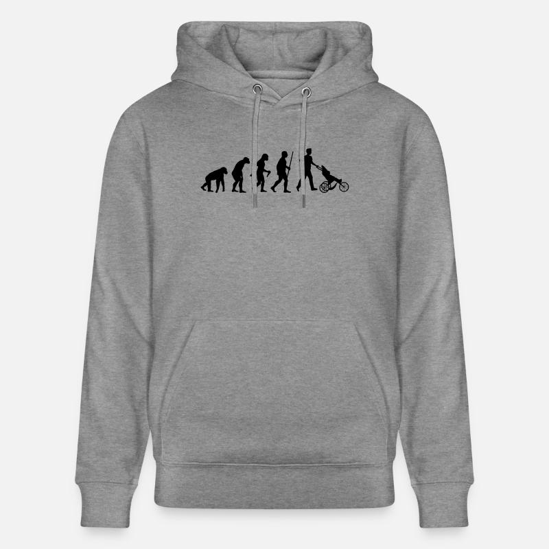 Daddy Papa Evolution - Stanley/Stella Unisex Bio-Hoodie CRUISER  - Hellgrau marmoriert