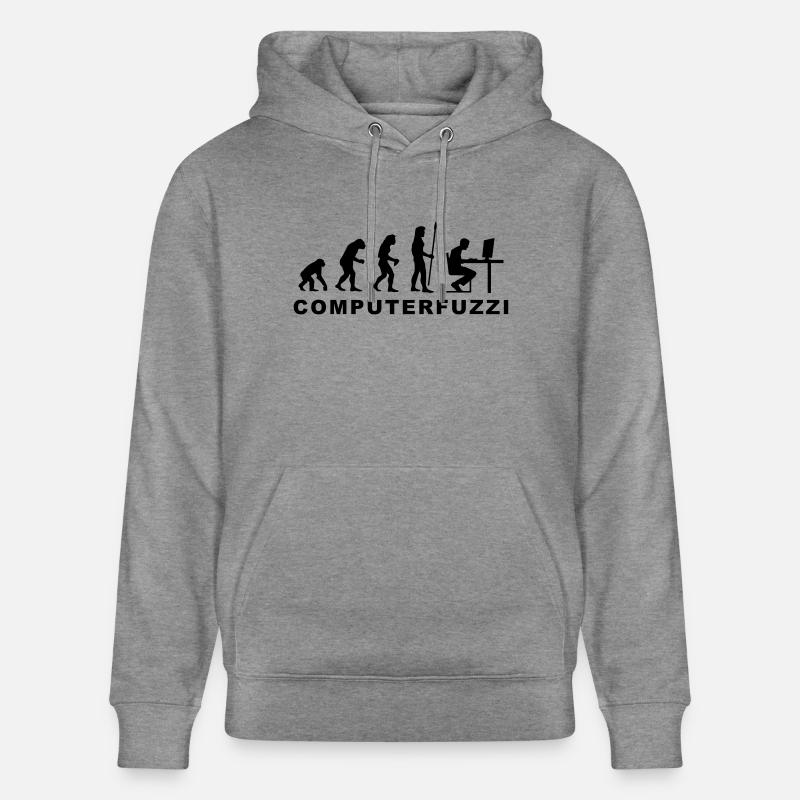 evolution_computerfuzzi - Stanley/Stella CRUISER Unisex Organic Hoodie - slub heather grey