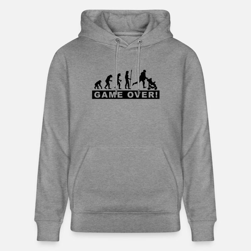 evolution_papa2 - Stanley/Stella Unisex Bio-Hoodie CRUISER  - Hellgrau marmoriert