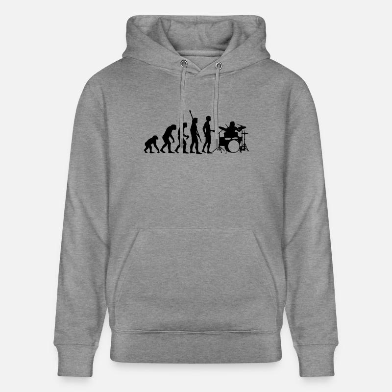 evolution_drummer_b_1c - Sweat à capuche bio CRUISER Stanley/Stella Unisexe - gris clair marbré