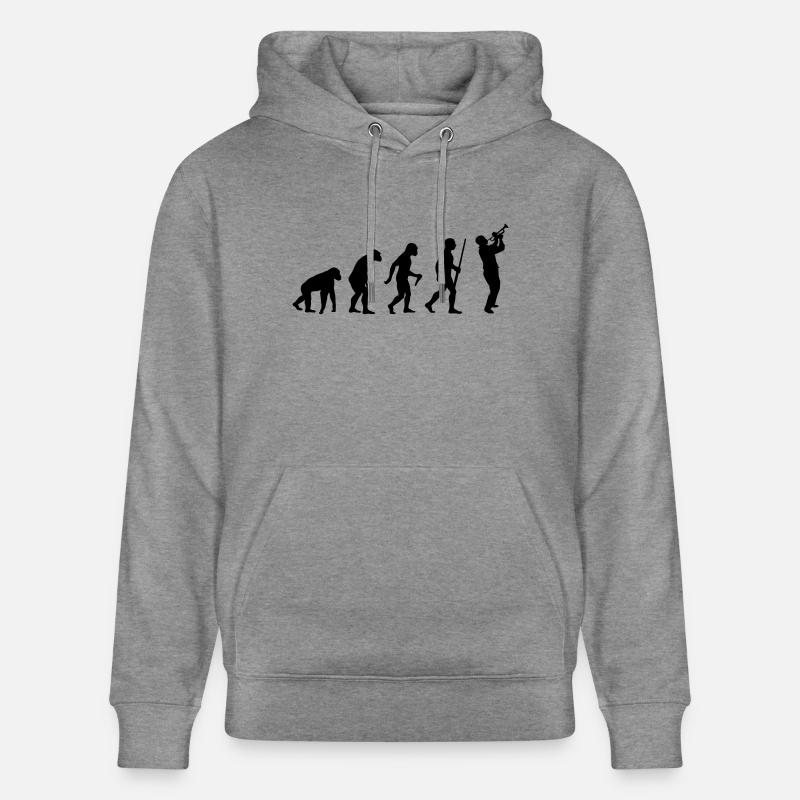Évolution du trompettiste - Sweat à capuche bio CRUISER Stanley/Stella Unisexe - gris clair marbré