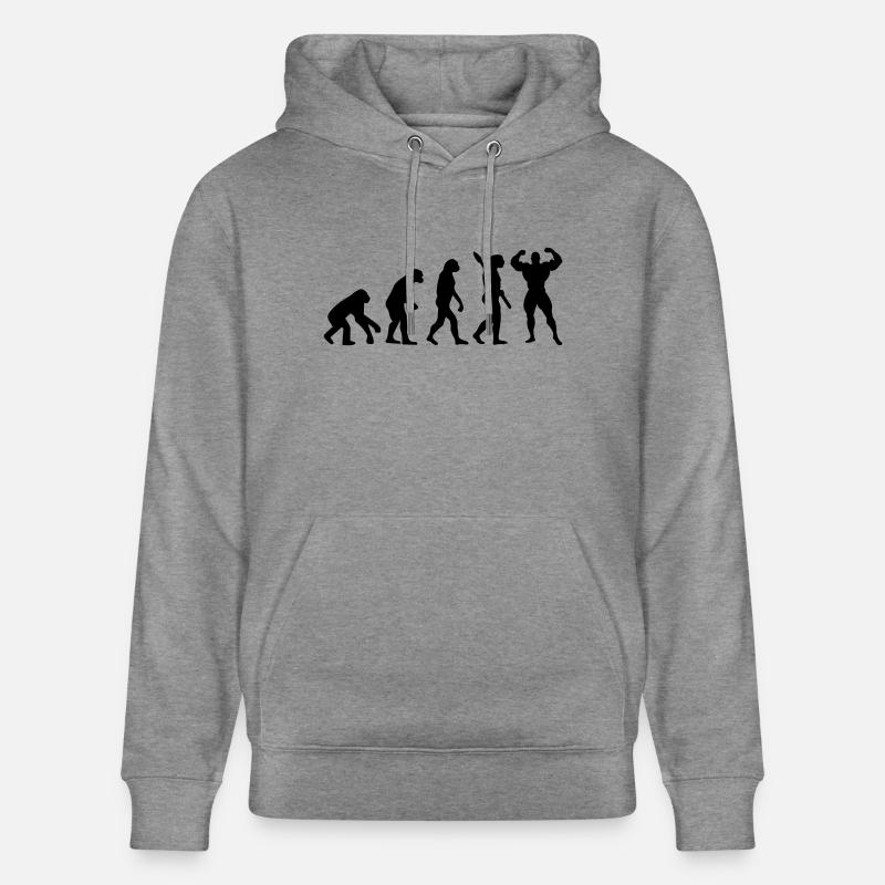 Evolution of Bodybuilder - Sweat à capuche bio CRUISER Stanley/Stella Unisexe - gris clair marbré