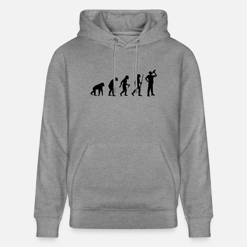 Beer Drinking Evolution - Stanley/Stella Unisex Bio-Hoodie CRUISER  - Hellgrau marmoriert
