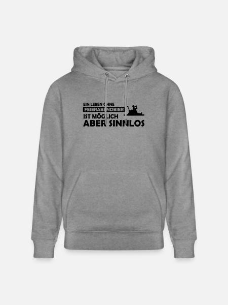 ein leben ohne feierabendbier - Stanley/Stella Unisex Bio-Hoodie CRUISER - Hellgrau marmoriert