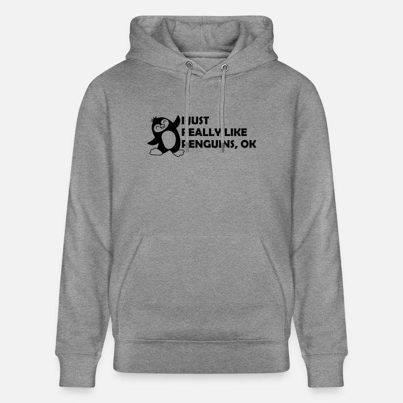 J’aime juste les pingouins - Sweat à capuche bio CRUISER Stanley/Stella Unisexe - gris clair marbré