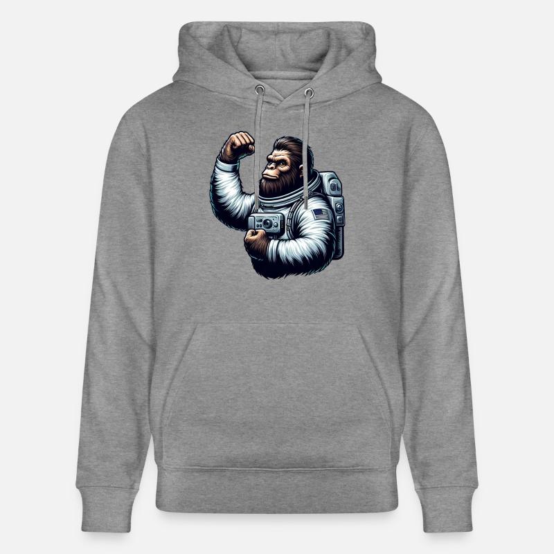 Astronaute Singe Chimpanzé Gorille - Sweat à capuche bio CRUISER Stanley/Stella Unisexe - gris clair marbré