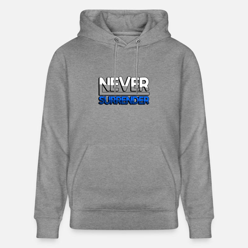 NEVER SURRENDER (Bleu) - Jeux - Sweat à capuche bio CRUISER Stanley/Stella Unisexe - gris clair marbré