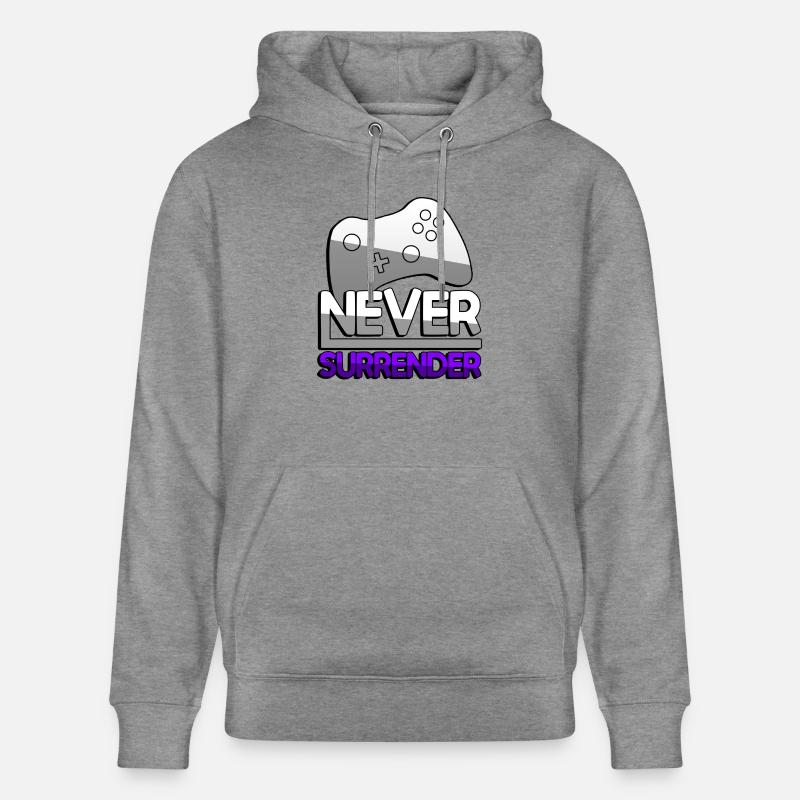 NEVER SURRENDER (Lila) + Controller - Gaming - Stanley/Stella Unisex Bio-Hoodie CRUISER  - Hellgrau marmoriert