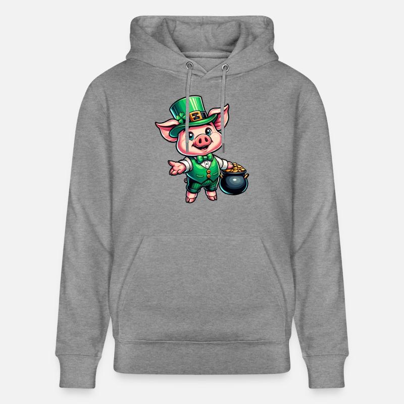 Doux cochon de la Saint-Patrick - Sweat à capuche bio CRUISER Stanley/Stella Unisexe - gris clair marbré